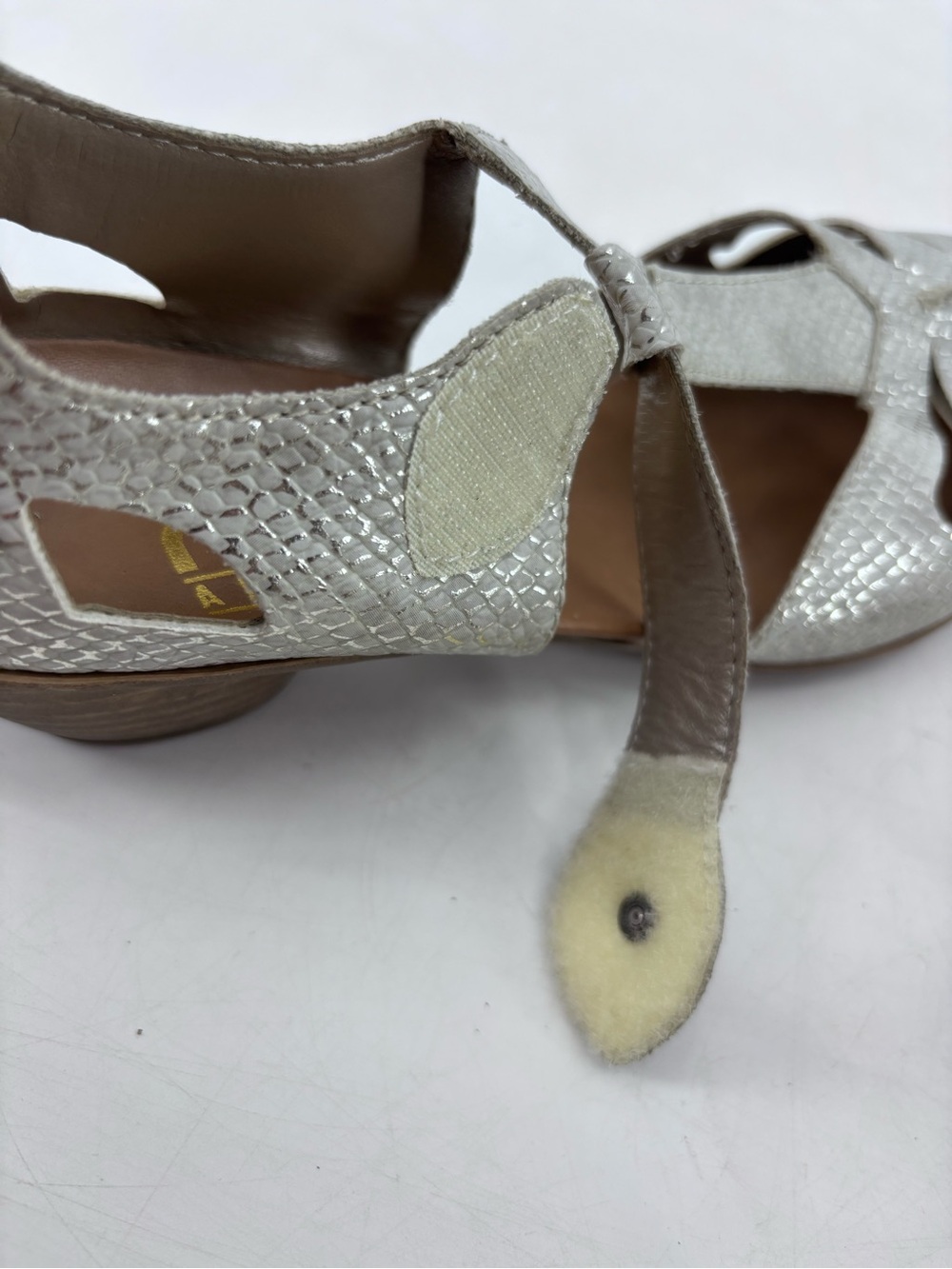 Rieker Antistress Mirjam Metallic Cut Out Perforated Mary Jane Heeled Sandals - Picture 8 of 15